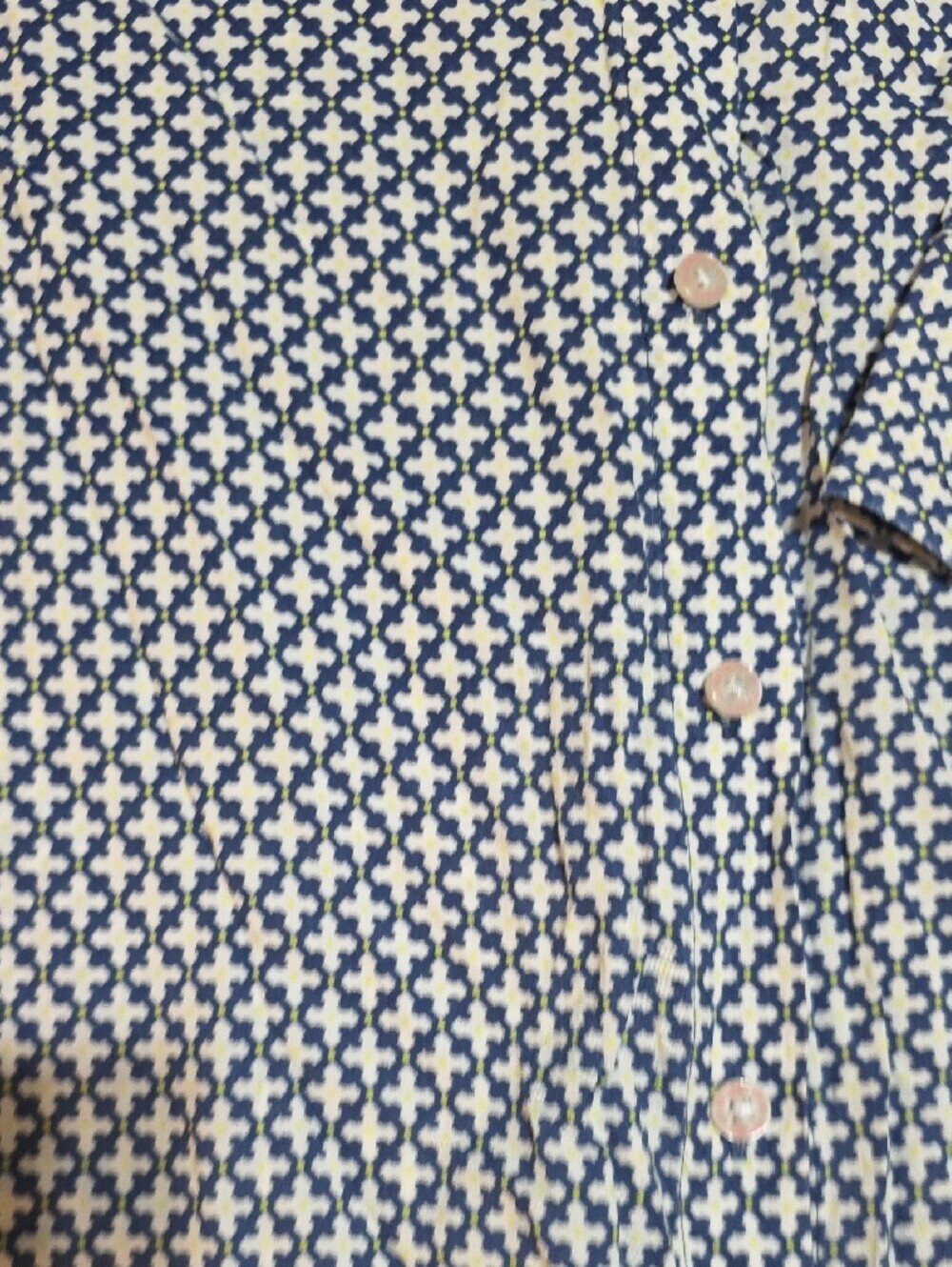 Victoria's Secret Navy and White Geometric Button-Front Pajama Shirt - Picture 8 of 8